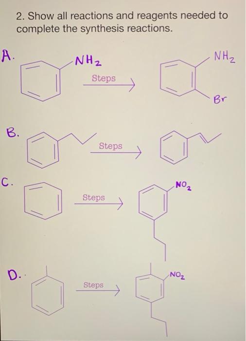 1 Propose A Possible Mechanism For The Following Reaction Aic 3 A 2 Show All Reactions And Reagents Needed To Compl 2