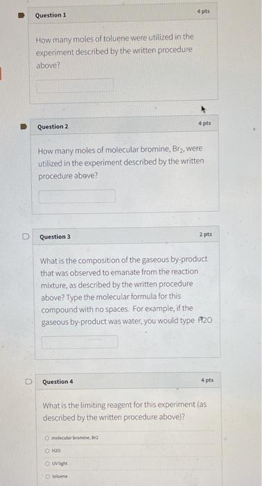 Photobromination Of Toluene Procedure 500 Ml Of Toluene Was Added To A 2 Liter Beaker And Equipped With A Magnetic St 6