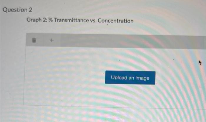 Question 2 Graph 2 Transmittance Vs Concentration Upload An Image Data Table 2 Concentration And Transmittance T 1