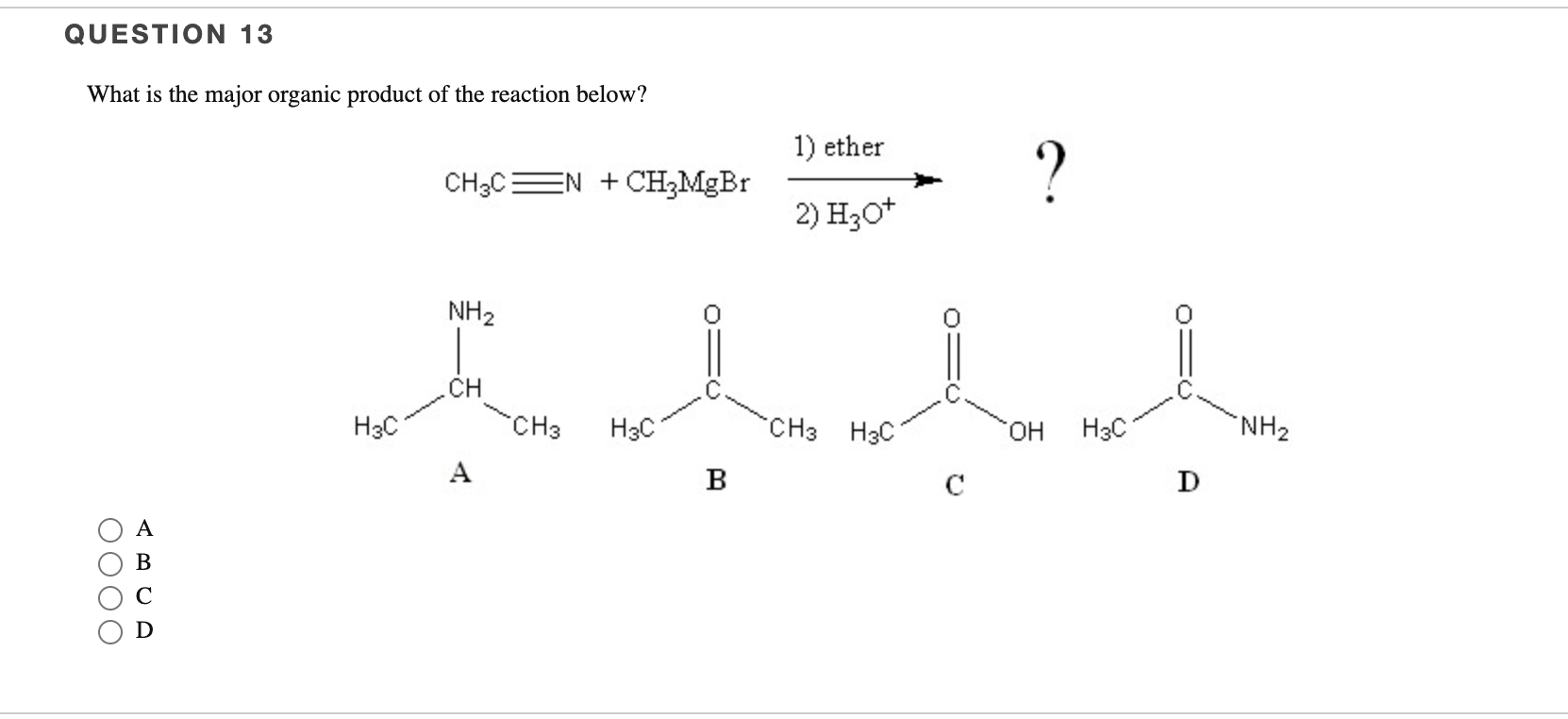 What Is The Major Organic Product Of The Reaction Below 1