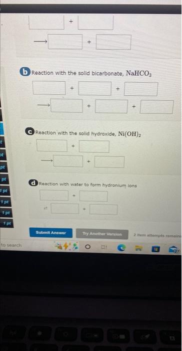 T Pt Pt 1 Pt 1 Pt 1 Pt 1 Pt 1 Pt 1 Pt 1pt 1 Pt 1 Pt Write Balanced Molecular Equations To Illustrate The Following Chara 2