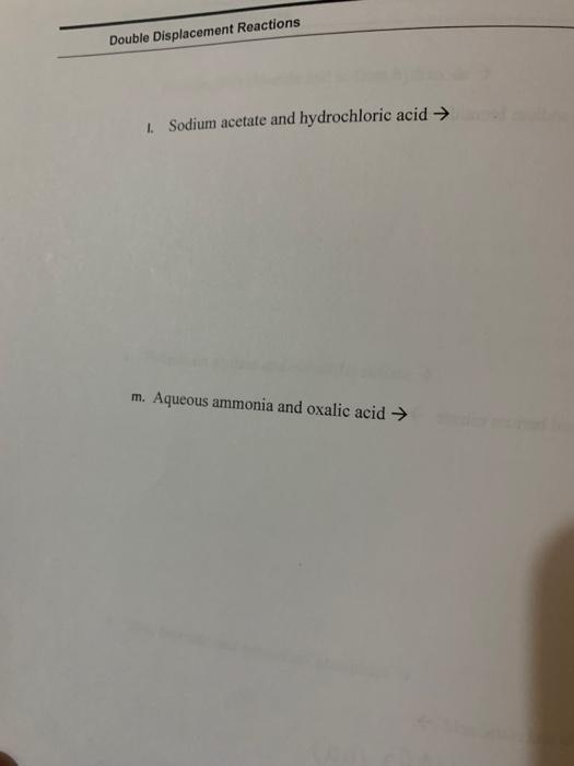 2 Using The Three Criteria For Double Displacement Reactions And The Solubility Table Predict Whether A Double Displa 4