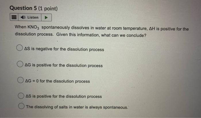 Question 11 1 Point Listen A Reaction Has A K Value Of1 00 X 1020 The Reaction O Has A Positive Value Of Delta G And 3