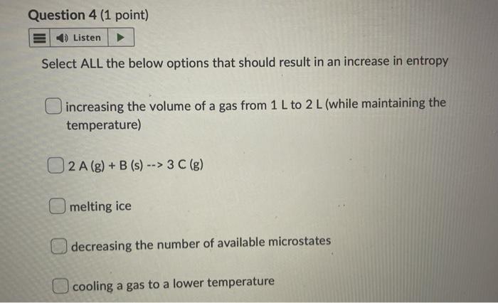 Question 11 1 Point Listen A Reaction Has A K Value Of1 00 X 1020 The Reaction O Has A Positive Value Of Delta G And 4