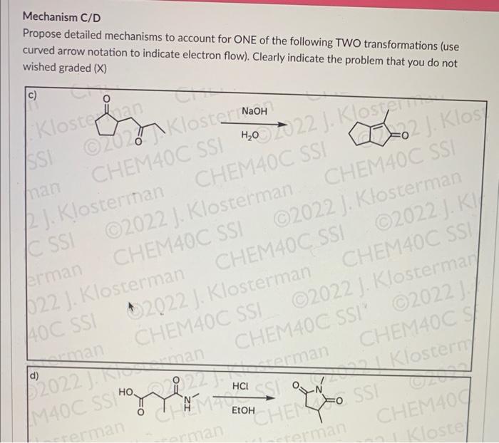 You Will Write Two Mechanisms One From Set A B And One From Set C D For The First To Pictures 2