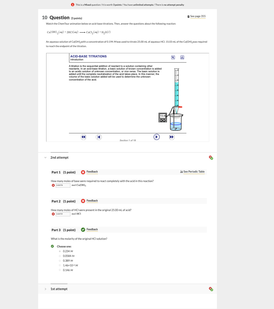 10 Question 3 Points Watch The Chem Tour Animation Below On Acid Base Titrations Then Answer The Questions About The 1
