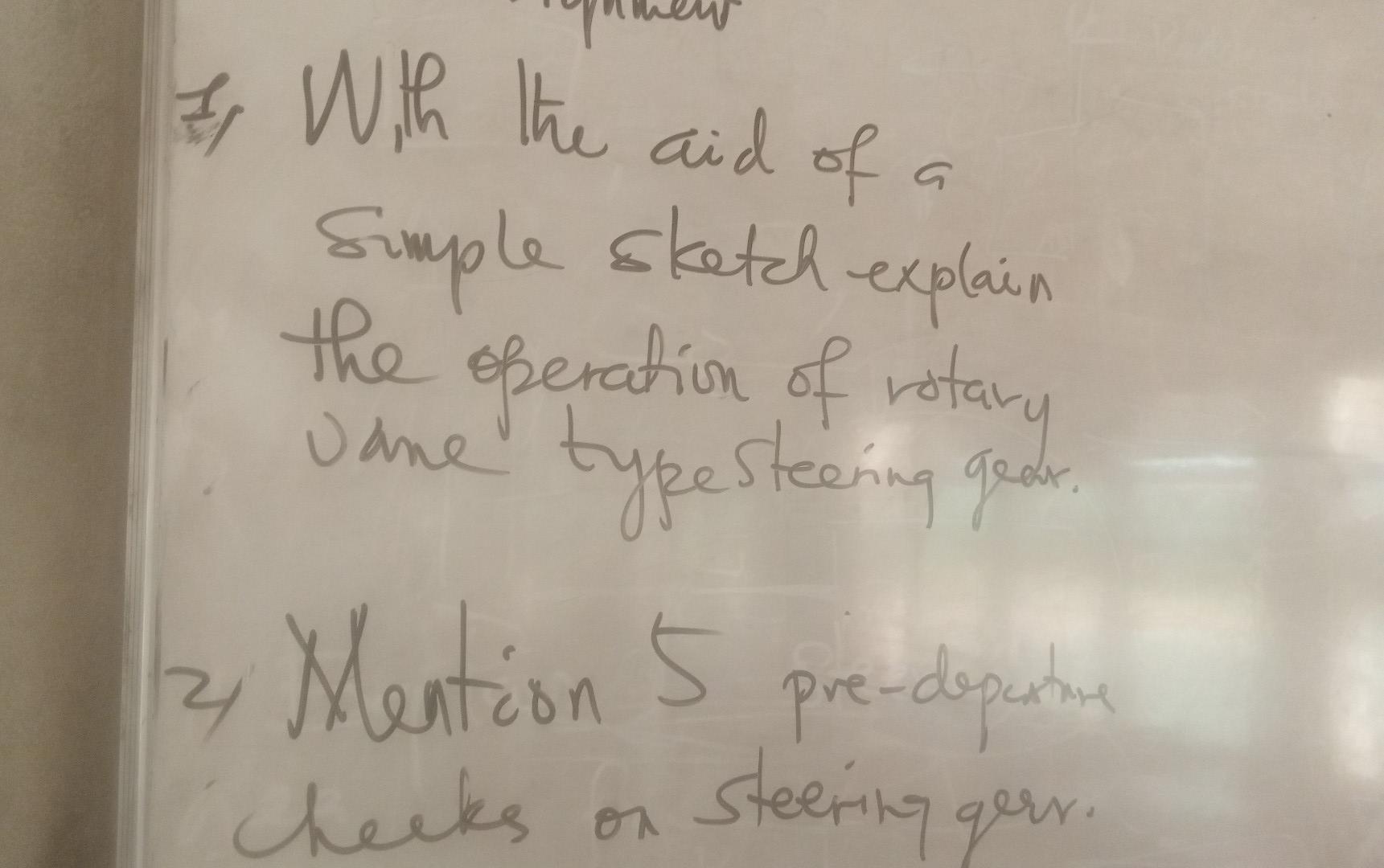 With The Aid Of A Sumple Sketch Explain The Operation Of Rotary Jane Type Steering Geole 12 2 Mention 5 Pre Depentin 1