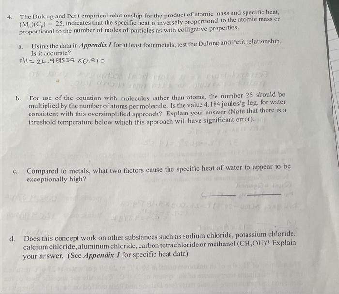 4 The Dulong And Petit Empirical Relationship For The Product Of Atomic Mass And Specific Heat M C 25 Indicates Th 1