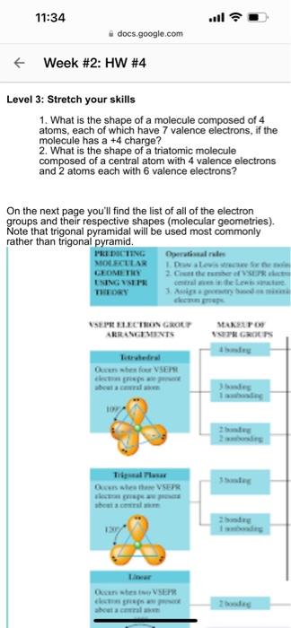Week 11 34 2 Hw 4 Week 2 Hw 4 Level 1 Creating A Lewis Dot Structure And Determining He Shape Ch4 Nbr3 So3 2 1 D 3