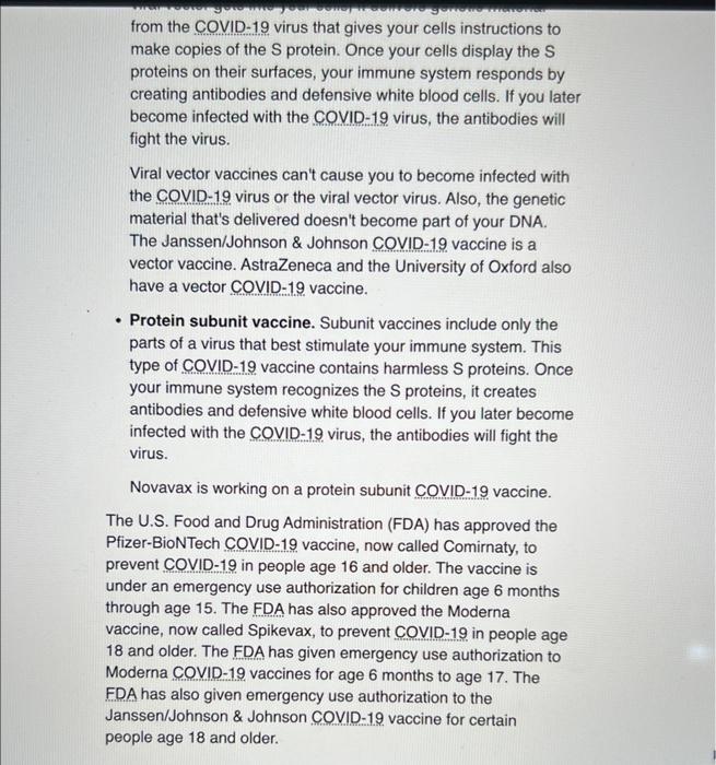 Macromolecules In Covid 19 Vaccines Read The Following Article E Https Www Mayoclinic Org Diseases Conditions Coronav 4