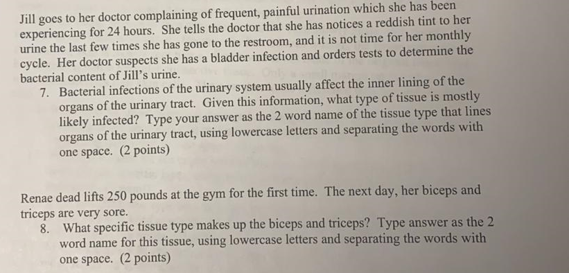 Jill Goes To Her Doctor Complaining Of Frequent Painful Urination Which She Has Been Experiencing For 24 Hours She Tel 1