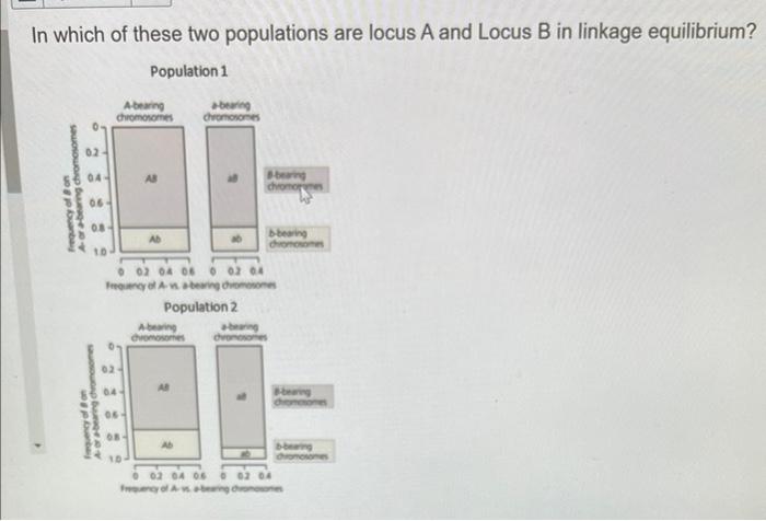 In Which Of These Two Populations Are Locus A And Locus B In Linkage Equilibrium Population 1 Aora Bearing Chromosomes 1