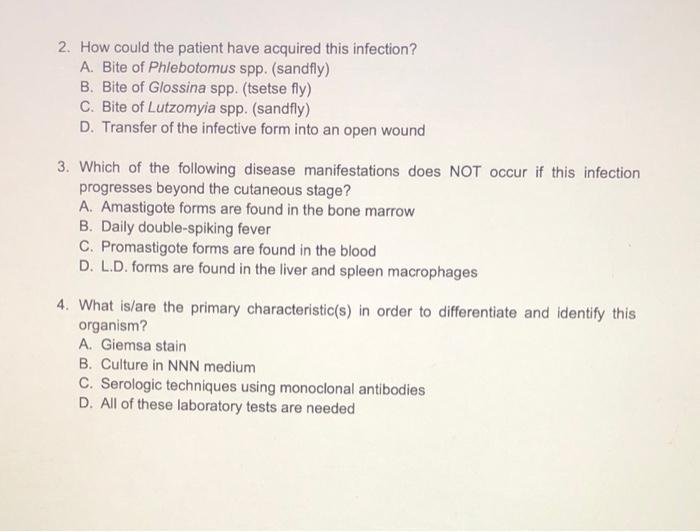 A Middle Aged Man From East Africa Who Had Immigrated To The United States Three Years Ago Had An Intermittent Fever F 2