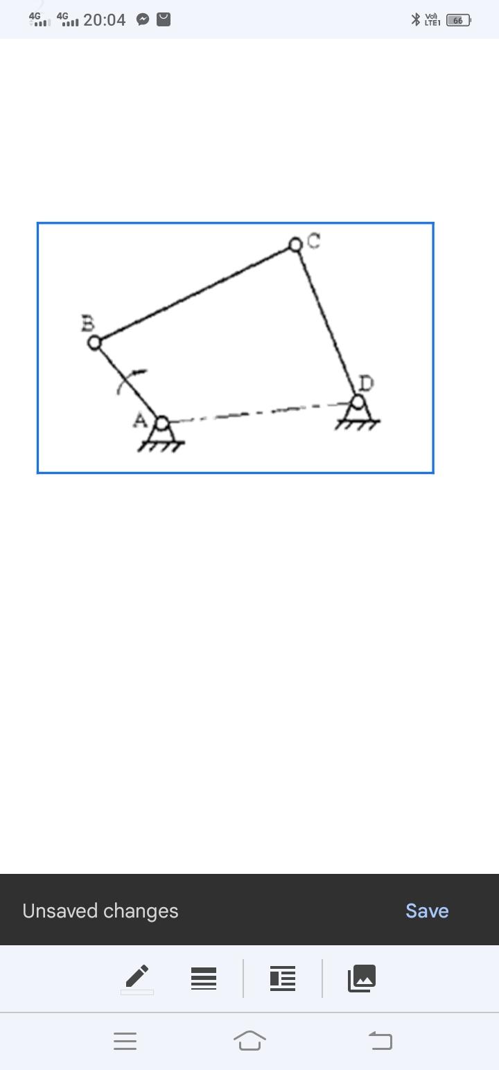 Hinge Four Bar Mechanism As Shown In The Picture The Length Of Each Link Are Known Ab 50mm Bc 110mm Cd 80mm Ad 100 1