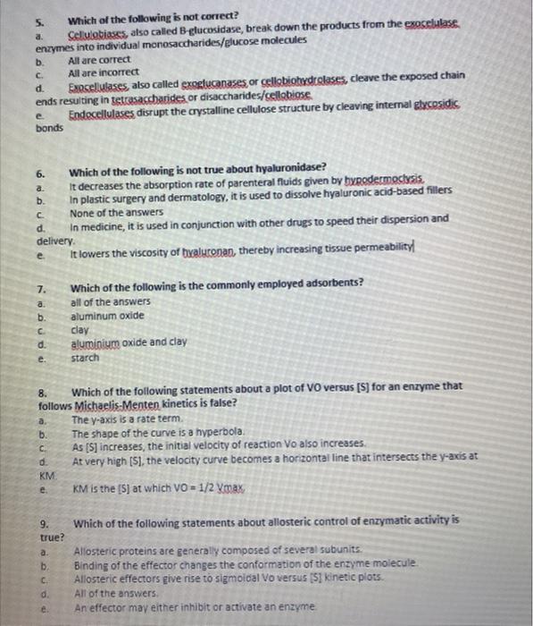 Which Of The Following Is Not Correct Cellulobiases Also Called B Glucosidase Break Down The Products From The Exocel 1