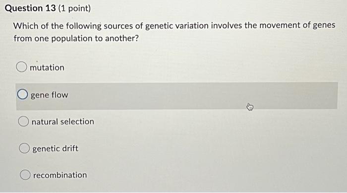 Question 15 1 Point Mice Living On A Granite Hillside Have Coloration Ranging From Light To Dark The Surfaces Of The 3