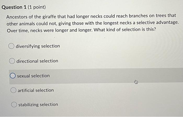 Question 15 1 Point Mice Living On A Granite Hillside Have Coloration Ranging From Light To Dark The Surfaces Of The 8