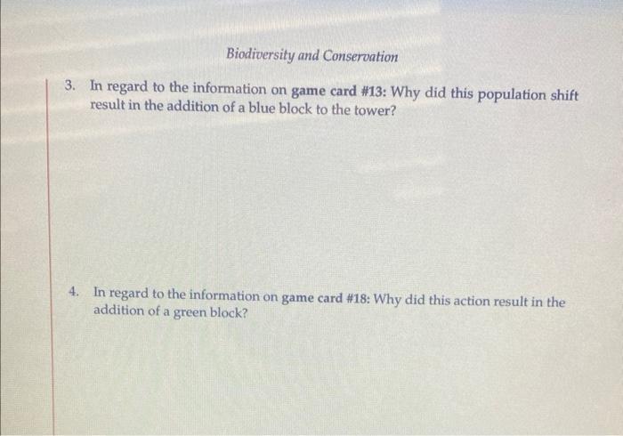 Comprehension Check 1 In Regard To The Information On Game Card 7 Based On Your Knowledge Of Food Chains Why Did Thi 2