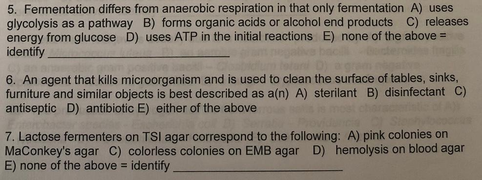 5 Fermentation Differs From Anaerobic Respiration In That Only Fermentation A Uses Glycolysis As A Pathway B Forms Or 1