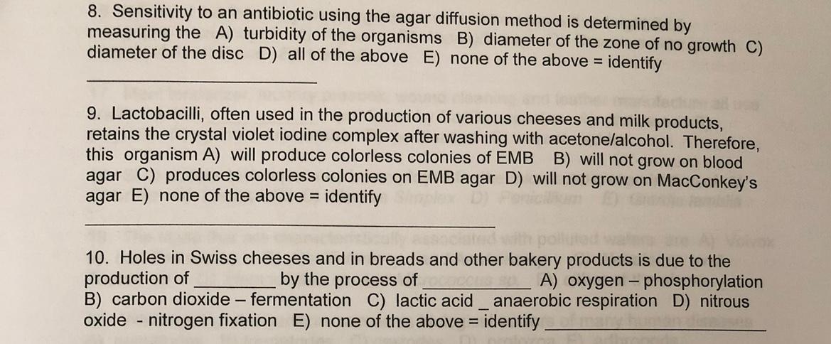 8 Sensitivity To An Antibiotic Using The Agar Diffusion Method Is Determined By Measuring The A Turbidity Of The Organ 1