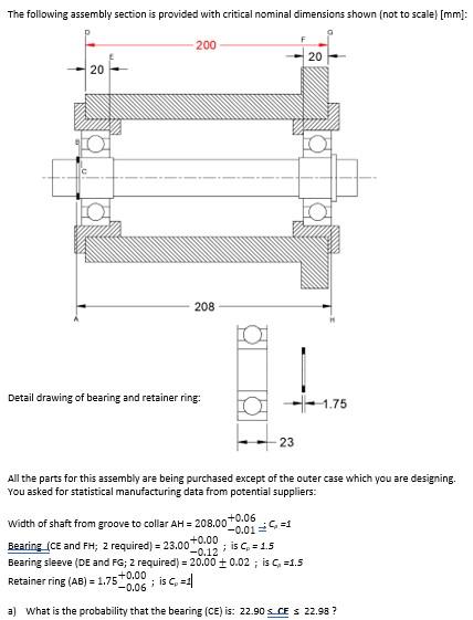 The Following Assembly Section Is Provided With Critical Nominal Dimensions Shown Not To Scale Mm 200 2011 20 208 1