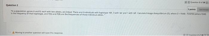 1 Points In A Population Genes A And B Each With Two Atales Are Lead There Are Individuals With Haplotype A 3 With A 5