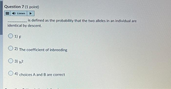 Question 6 1 Point Listen What Happens When Natural Selection Favors The Heterozygote Genotype Aa 1 Both Alleles Ar 3