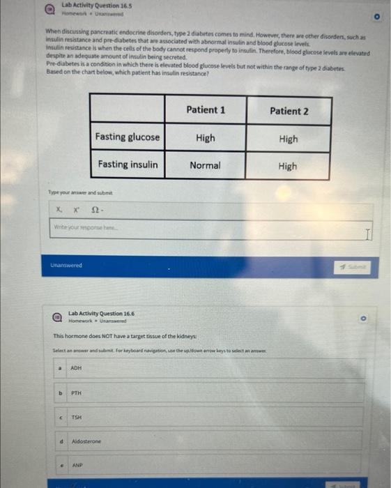 Lab Activity Question 16 5 Homework Und When Discussing Pancreatic Endocrine Disorders Type 2 Diabetes Comes To Mind H 1