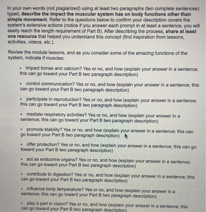 In Your Own Words Not Plagiarized Using At Least Two Paragraphs Ten Complete Sentences Typed Describe The Impact Th 1