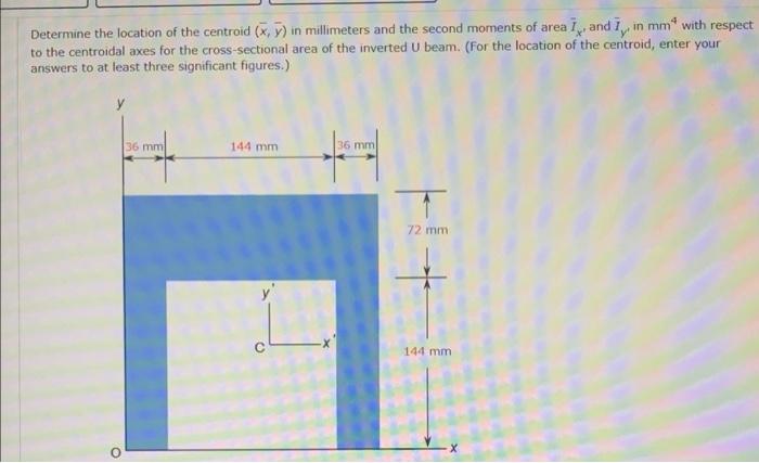 Determine The Location Of The Centroid X Y In Millimeters And The Second Moments Of Area Is And 7 In Mm With Respec 1