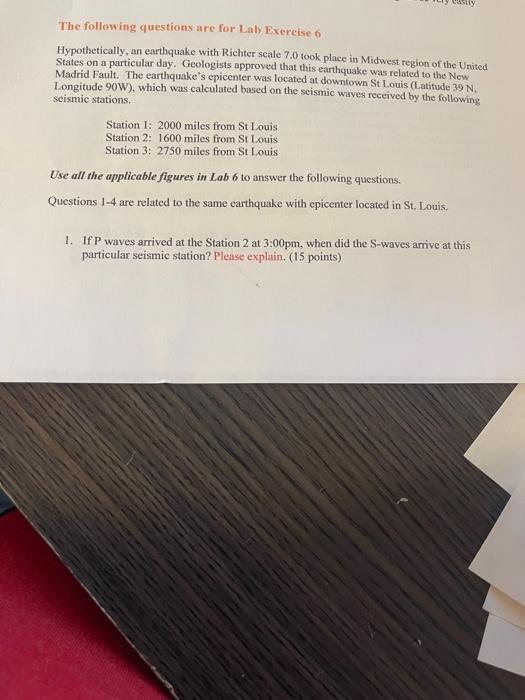 The Following Questions Are For Lab Exercise 6 Hypothetically An Earthquake With Richter Scale 7 0 Took Place In Midwes 1