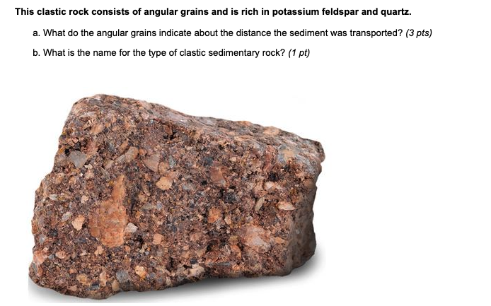 This Clastic Rock Consists Of Angular Grains And Is Rich In Potassium Feldspar And Quartz 1