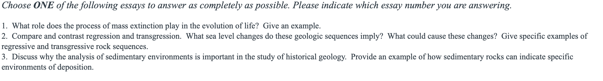 Choose One Of The Following Essays To Answer As Completely As Possible Please Indicate Which Essay Number You Are Answe 1