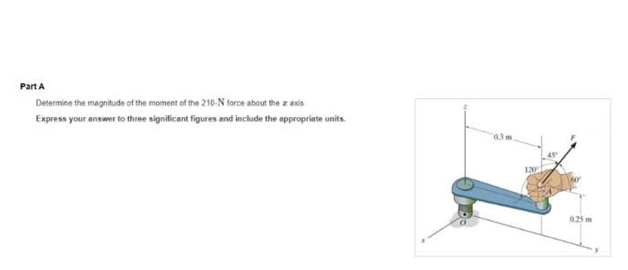 Part A Determine The Magnitude Of The Moment Of The 210 N Force About The Axis Express Your Answer To Three Significant 1