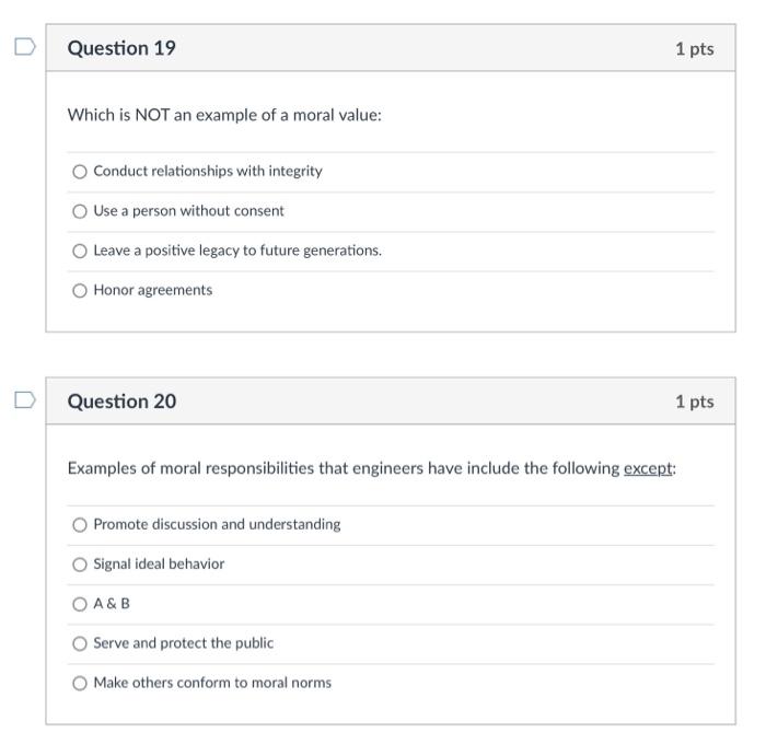 Examples Of Moral Responsibilities That Engineers Have Include The Following Except 1