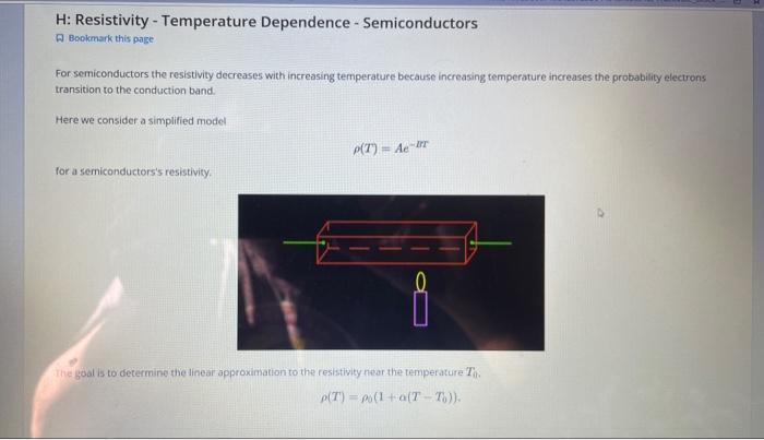 H Resistivity Temperature Dependence Semiconductors Bookmark This Page For Semiconductors The Resistivity Decreases 1
