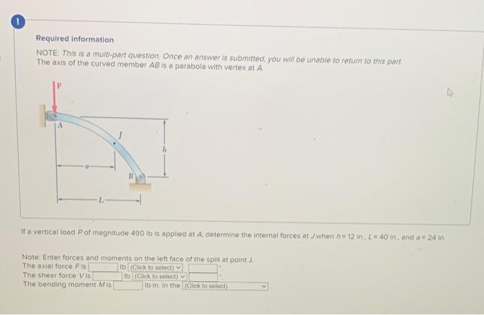 1 Required Information Note This Is A Multi Part Question Once An Answer Is Submitted You Will Be Unable To Return To 1
