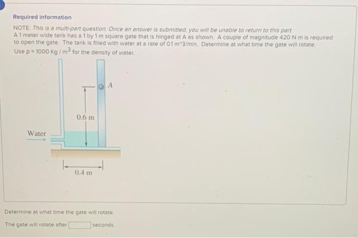 Required Information Note This Is A Multi Part Question Once An Answer Is Submitted You Will Be Unable To Return To T 1