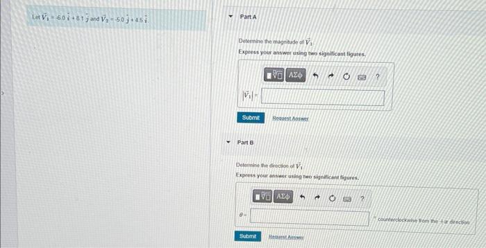 Lot V 60 I 81 And V 50 4 5i Part A Determine The Magnitude Of V Express Your Answer Using Two Significant Figures 1