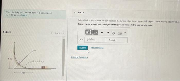When The S Kg Box Reaches Point A It Has A Speed A 10 M S Egure 1 Figure 9m B 19m Y 3 1 Of 1 Part A Determine 1