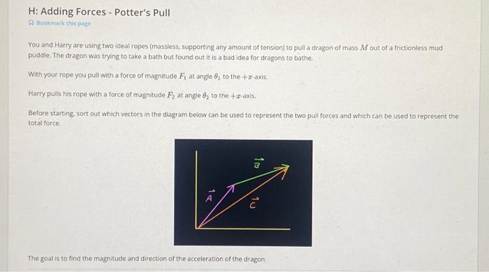 H Adding Forces Potter S Pull Bookmark This Page You And Harry Are Using Two Ideal Ropes Massless Supporting Any Am 1
