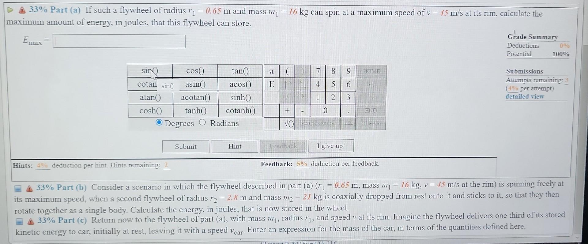 11 59 00 Pm 8 Problem 3 A Flywheel Is A Mechanical Device Used To Store Rotational Kinetic Energy For Later Use Con 2
