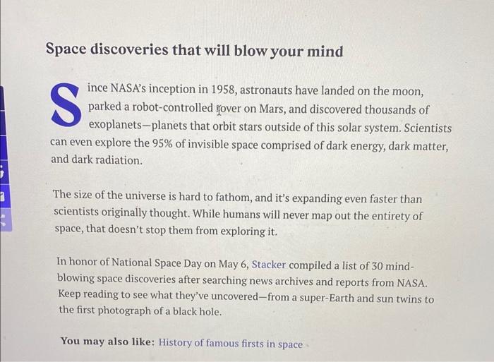 Space Discoveries That Will Blow Your Mind S Ince Nasa S Inception In 1958 Astronauts Have Landed On The Moon Parked A 1