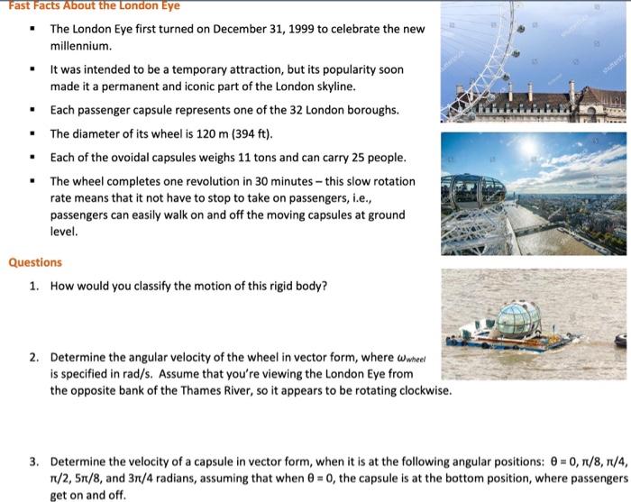 Fast Facts About The London Eye The London Eye First Turned On December 31 1999 To Celebrate The New Millennium It W 1