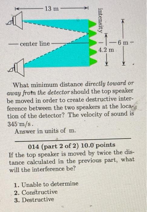 Two Loudspeakers Are Placed A Distance Of 6 M Above And Below One Another And Driven By The Same Source At A Frequency O 2