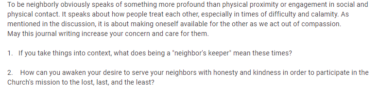 To Be Neighborly Obviously Speaks Of Something More Profound Than Physical Proximity Or Engagement In Social And Physica 1