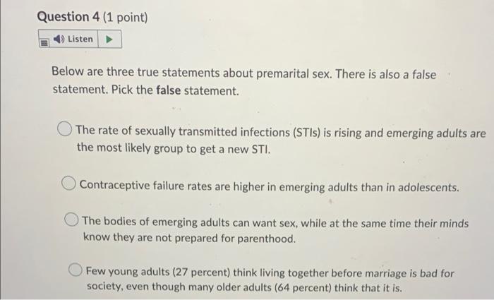 Question 10 1 Point Listen In College Emerging Adults Can Develop New Questions And Advanced Thinking Because Of Expo 3