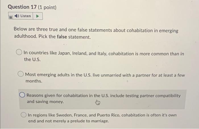 Question 10 1 Point Listen In College Emerging Adults Can Develop New Questions And Advanced Thinking Because Of Expo 7