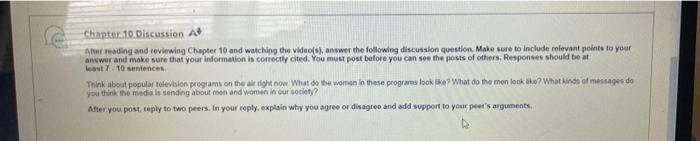 Chapter 10 Discussion A After Reading And Reviewing Chapter 10 And Watching The Video S Answer The Following Discussio 1