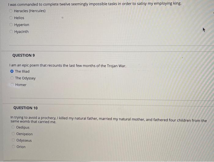 Question 5 As The Fairest Of All You Could Say I Started The Trojan War Aphrodite Helen Athene Hera Question 6 I Was 2